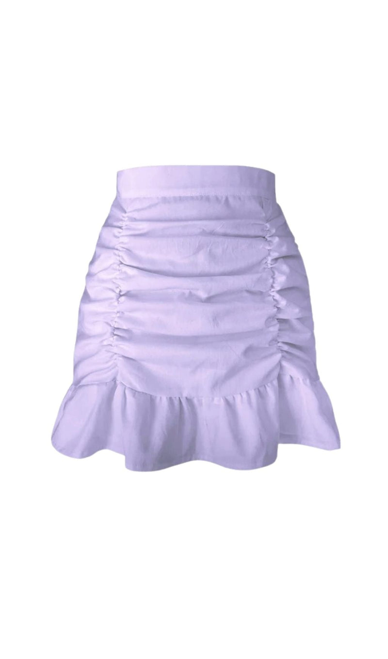 Moschino Purple Textured Wool & Silk Ruffled Mini Skirt M Moschino | TLC